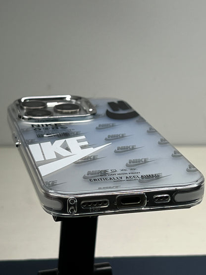 Silver Nike iPhone case for 12 thru 15 Pro Max